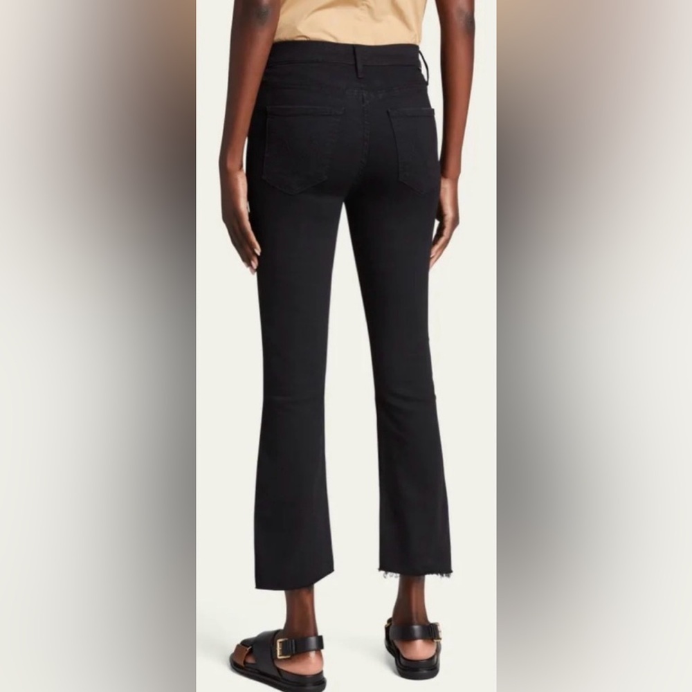 MOTHER Black Denim Jeans Insider Crop Step Fray in Not Guilty Size 30 - Picture 2 of 16